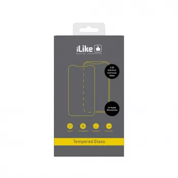 iLike Protetor de ecrã em vidro completo 2.5D Silk Print para Apple iPhone 6/6S preto