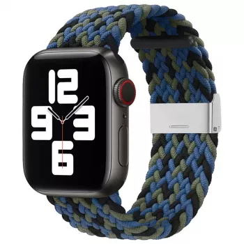 Pulseira de tecido entrançado iLike para Apple Watch 38/40/41mm azul