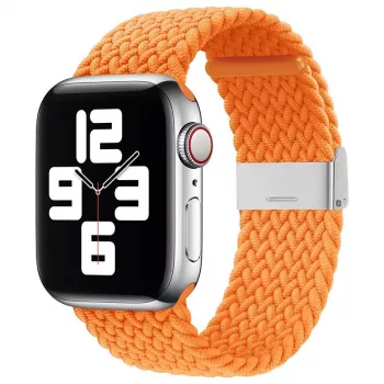 Pulseira de tecido entrançado iLike Apple Watch 42/44/45mm Laranja