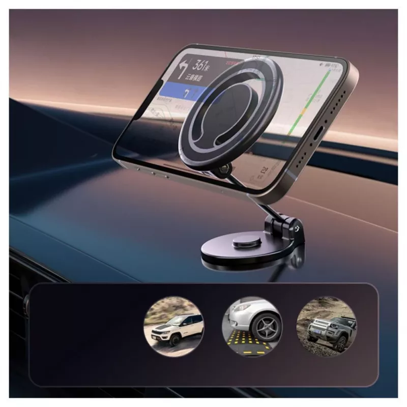 iLike C62 Fixação de placa metálica anel magnético MagSafe universal tamanho smartphone suporte ajustável preto