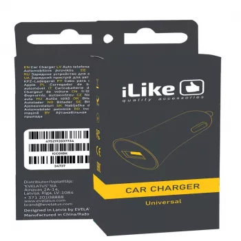 iLike Carregador de Carro ICC01 Preto