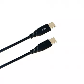 Cabo de carregamento iLike Evelatus USB-C para USB-C CTT01 preto 1m 60W