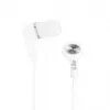 iLike IEA01WH Auscultadores In-Ear com Fios, Microfone e Controlos em Linha, Jack 3,5 mm, Branco