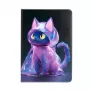 iLike Capa tipo folio com design de gatos para iPad 10.2 / 10.5 Roxo