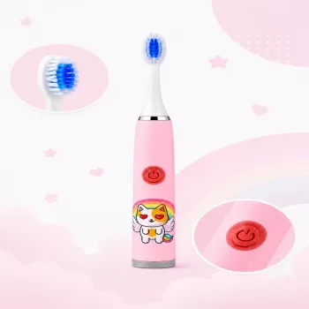 iLike Kids W3 escova de dentes elétrica (a pilhas) +3 cabeças rosa
