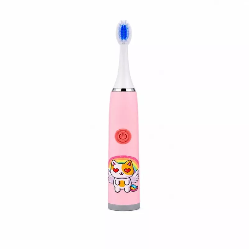 iLike Kids W3 escova de dentes elétrica (a pilhas) +3 cabeças rosa