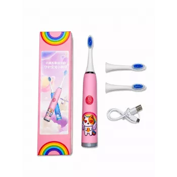 iLike Kids W3 escova de dentes elétrica (a pilhas) +3 cabeças rosa