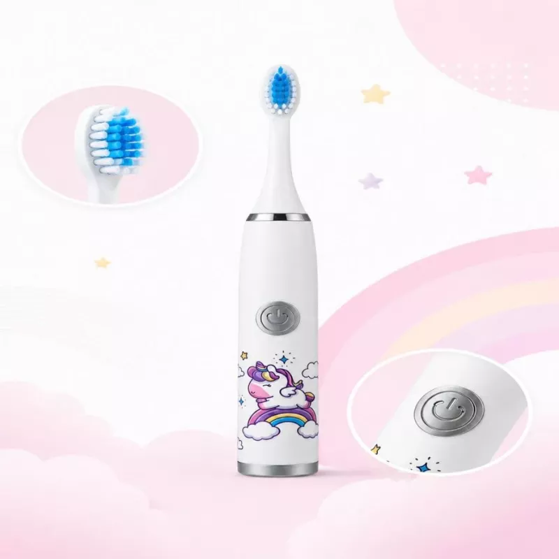 iLike Kids W3 escova de dentes elétrica (a pilhas) +3 cabeças branco