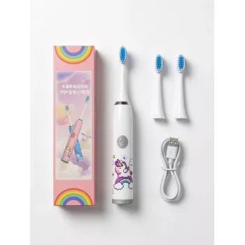 iLike Kids W3 escova de dentes elétrica (a pilhas) +3 cabeças branco