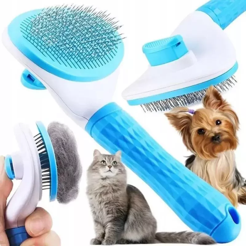 iLike Escova inteligente para animais de estimação para cães e gatos – escova desembaraçadora de silicone macio para pelo de 15–25 mm