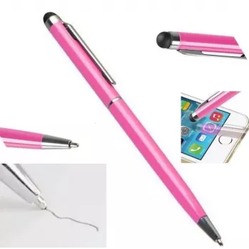 iLike PN1 caneta stylus capacitiva universal 2 em 1 com esferográfica para smartphone e tablet - rosa