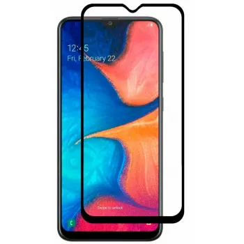 iLike Protetor de ecrã em vidro temperado 2.5D Curved Edge para Samsung Galaxy A10 - Moldura preta Full Glue