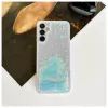 Capa de silicone iLike para Samsung Galaxy A14 5G Water Glitter azul