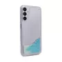 Capa de silicone iLike para Samsung Galaxy A14 5G Water Glitter azul