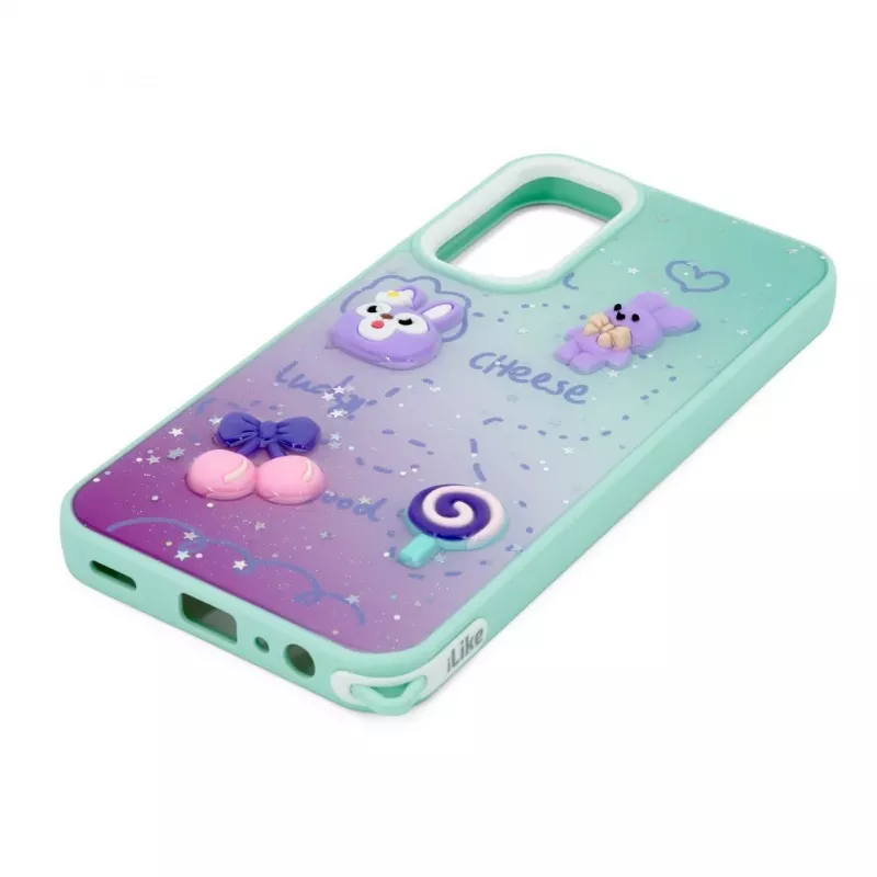 Capa Epoxy Cartoon iLike para Samsung Galaxy A15, menta