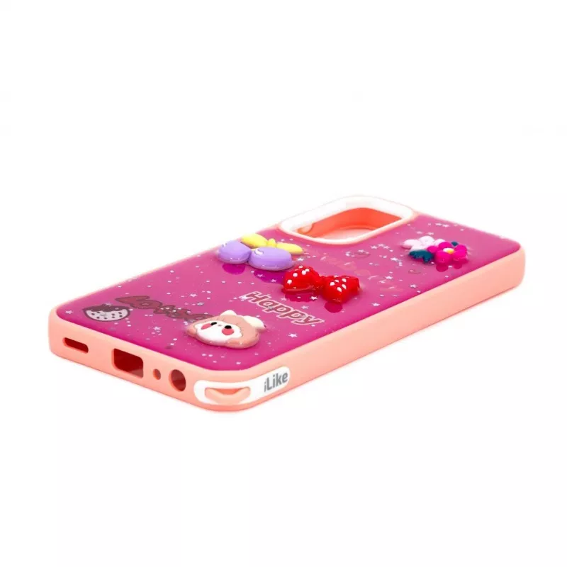 Capa Epoxy Cartoon iLike para Samsung Galaxy A15 Rosa Choque