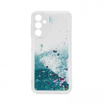 Capa de silicone iLike para Samsung Galaxy A15 Water Glitter Azul