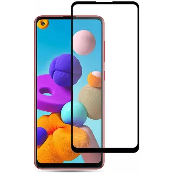 iLike Samsung Galaxy A21s Película de Vidro Temperado 2.5D Full Glue com Moldura Preta