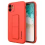 iLike Capa com suporte Kickstand de silicone para Samsung Galaxy A22 5G Vermelho
