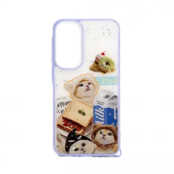 Capa Epoxy Cartoon iLike para Samsung Galaxy A35 Branco azul