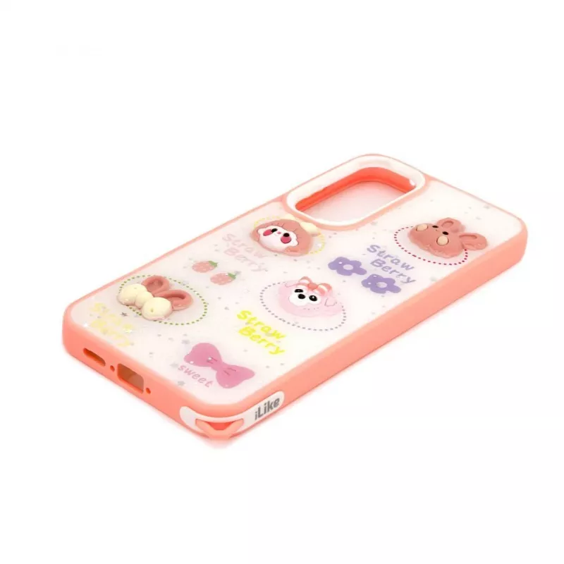 iLike Samsung Galaxy A35 Capa Epoxy Cartoon Branca e Rosa