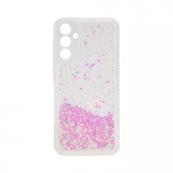 Capa de silicone iLike para Samsung Galaxy A35 Water Glitter rosa-clara