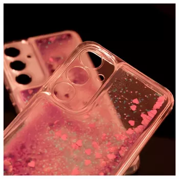 Capa de silicone iLike para Samsung Galaxy A35 Water Glitter rosa