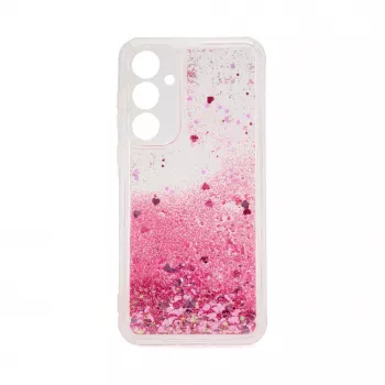 Capa de silicone iLike para Samsung Galaxy A35 Water Glitter rosa