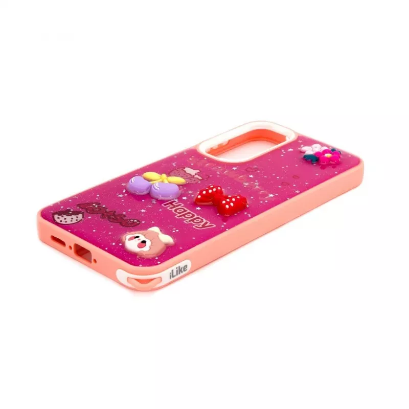iLike Samsung Galaxy A55 Capa Epoxy Cartoon Rosa-vermelha