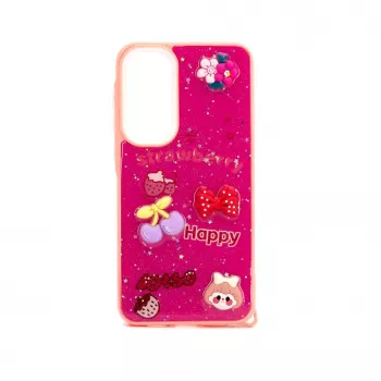 iLike Samsung Galaxy A55 Capa Epoxy Cartoon Rosa-vermelha