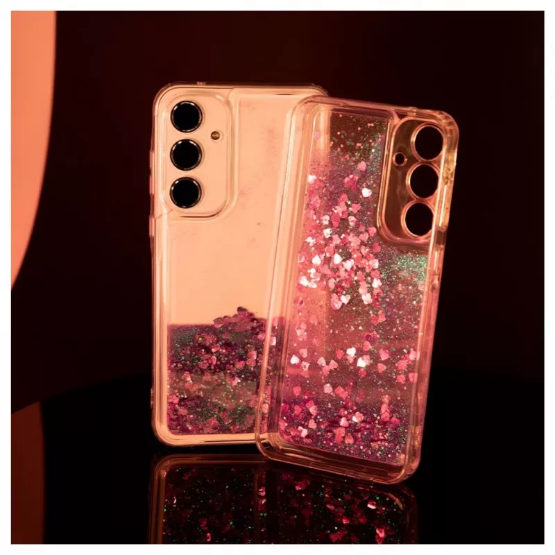 Capa de silicone iLike Water Glitter rosa para Samsung Galaxy A55
