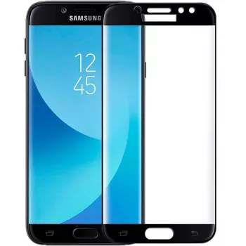 Proteção de ecrã em vidro temperado 5D iLike para Samsung Galaxy J7 (2017) J730, preta, dureza 9H, cobertura total