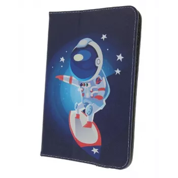 Capa universal iLike Cosmonaut para tablets de 9-10 polegadas, pele PU, multicolor, função de suporte, banda elástica, forro interior em microfibra