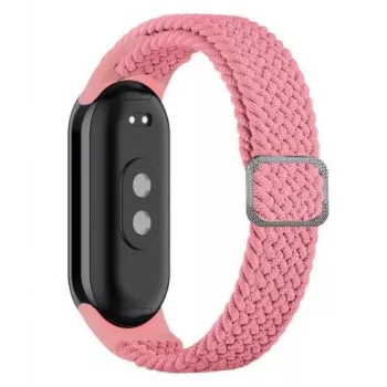 iLike Bracelete Universal Mi Band 8 Fita de Tecido Entrançado Rosa
