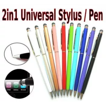 Stylus capacitivo universal 2 em 1 iLike PN1 com caneta (smartphone e tablet), prateado