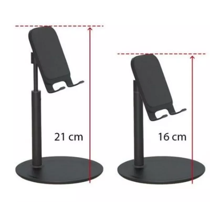 iLike Suporte de Secretária Telescópico Universal para Telemóvel e Tablet (K3S) Preto