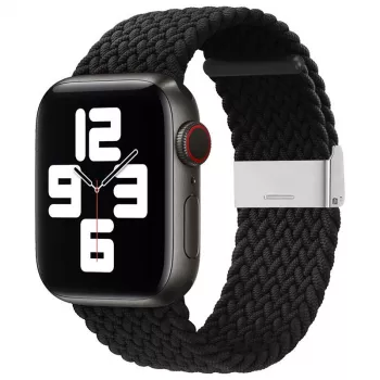 Pulseira iLike Watch 38/40/41mm em tecido entrançado preta