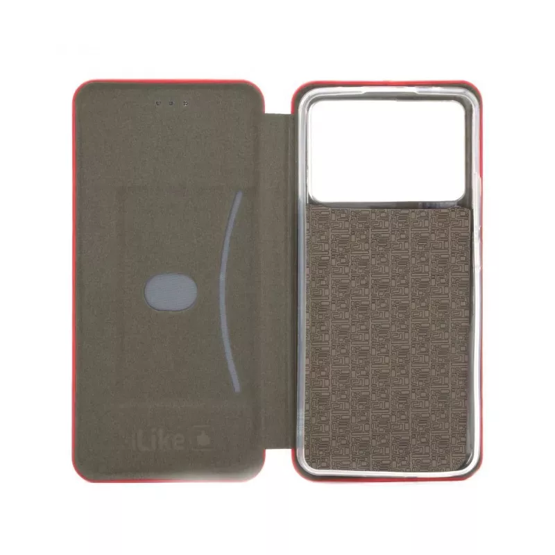 iLike capa tipo livro Slim para Xiaomi Poco X6 Pro, vermelho