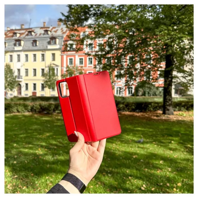 Capa tipo livro iLike para Xiaomi Redmi 12 Slim vermelha