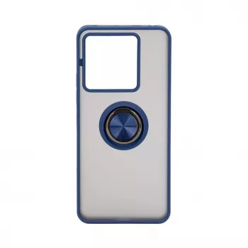 iLike Capa híbrida com anel para Xiaomi Redmi Note 13 5G azul-escura