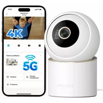 Câmara de segurança doméstica IMILAB C40, 2.5K QHD, rotação 360°, visão noturna, branca