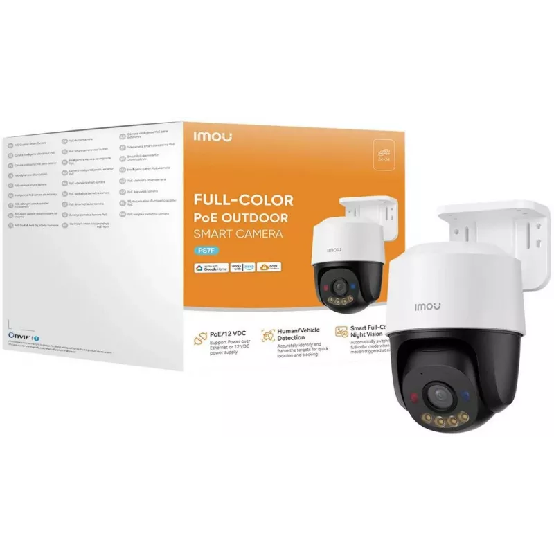 Imou PS7FP-8X0 Câmara IP PoE 8MP 4K Pan/Tilt com visão noturna e função de intercomunicador