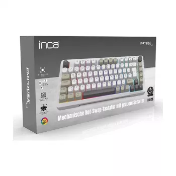 Teclado gaming INCA RGB GraySwitch USB-C/BT 2,00 m branco (IKG-455)
