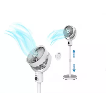 INCA IAF-01B Ventilador de Pé com Bateria, Motor BLDC, 5 Velocidades, Visor LED, Branco