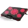 Base de arrefecimento para portátil gaming INCA INC-611GMS com 5 ventoinhas, 6 níveis de altura, 2 portas USB, para portáteis de 13-17 polegadas, Preto/Vermelho