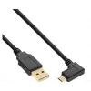 InLine Cabo Micro-USB 2.0, ficha USB-A para ficha Micro-B angular, contactos dourados, 0,5 m