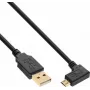 InLine Cabo Micro-USB 2.0, ficha USB-A para ficha Micro-B angular, contactos dourados, 0,5 m