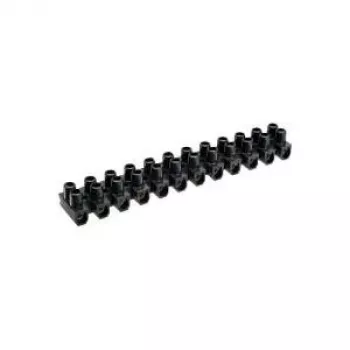 Barra de terminais InLine 6mm² 12 polos preto 10 unid.