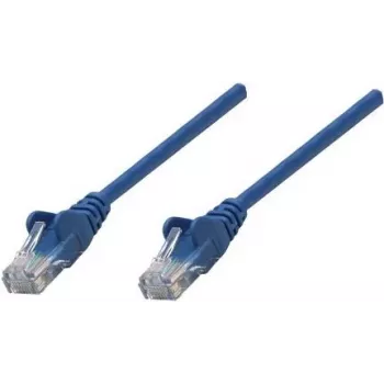 Intellinet cabo de rede Cat6 UTP, ficha RJ-45 macho para ficha RJ-45 macho, 25 cm, azul, proteção anti-dobra moldada 739931