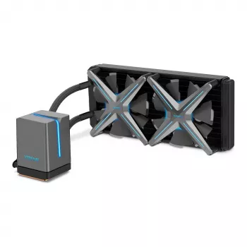 Refrigeração líquida all-in-one para CPU Inter-Tech ALSEYE X240, radiador de 240 mm, 2 ventoinhas PWM de 120 mm, ARGB, Intel e AMD